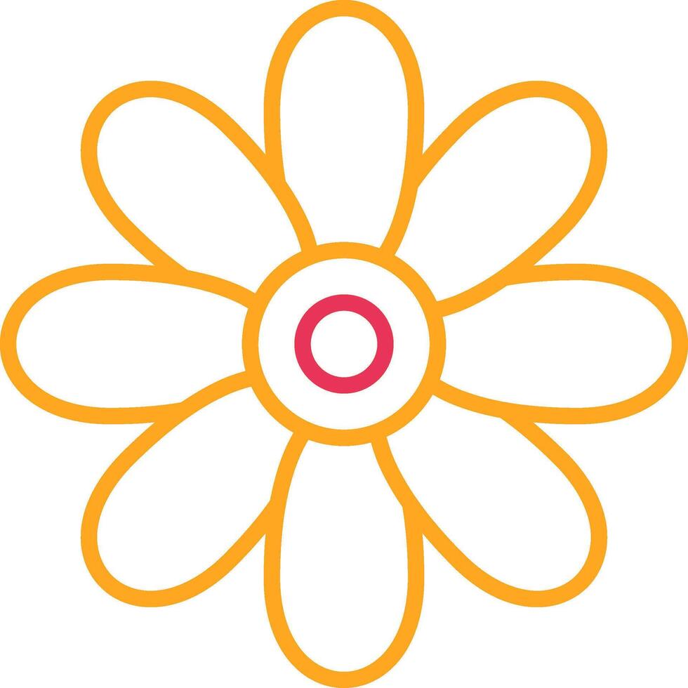 Chamomile Line Two Color Icon vector