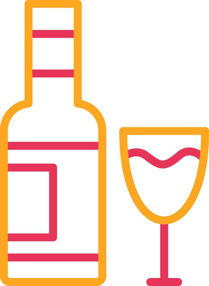 Wine Line Two Color Icon vector