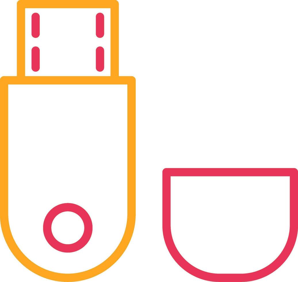 Usb Flash Drive Line Two Color Icon vector