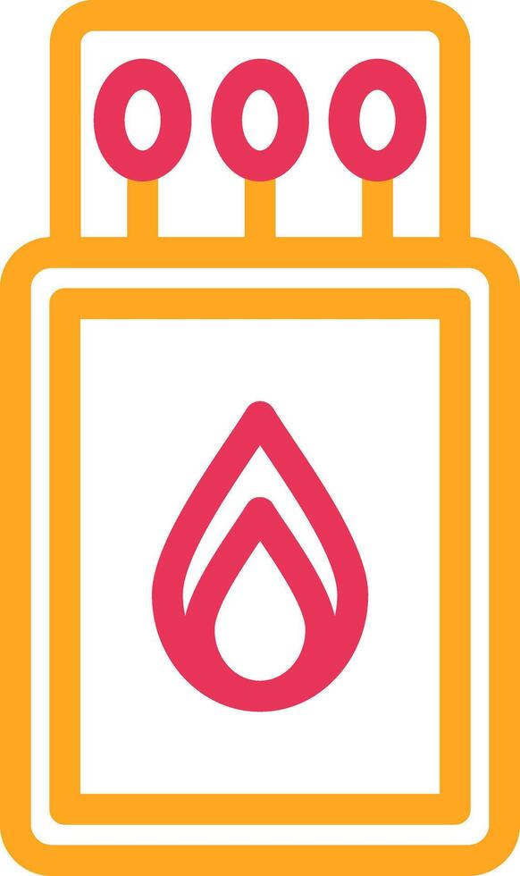 Match box Line Two Color Icon vector