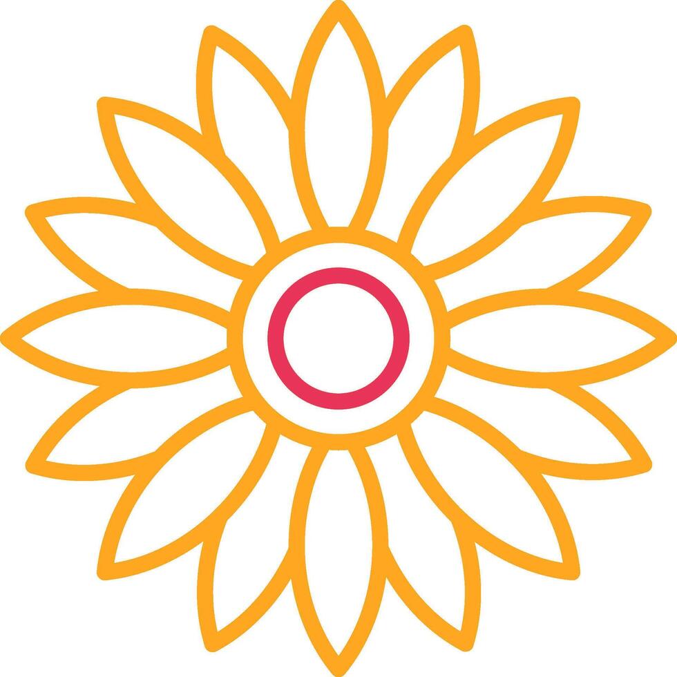 Sunflower Line Two Color Icon vector
