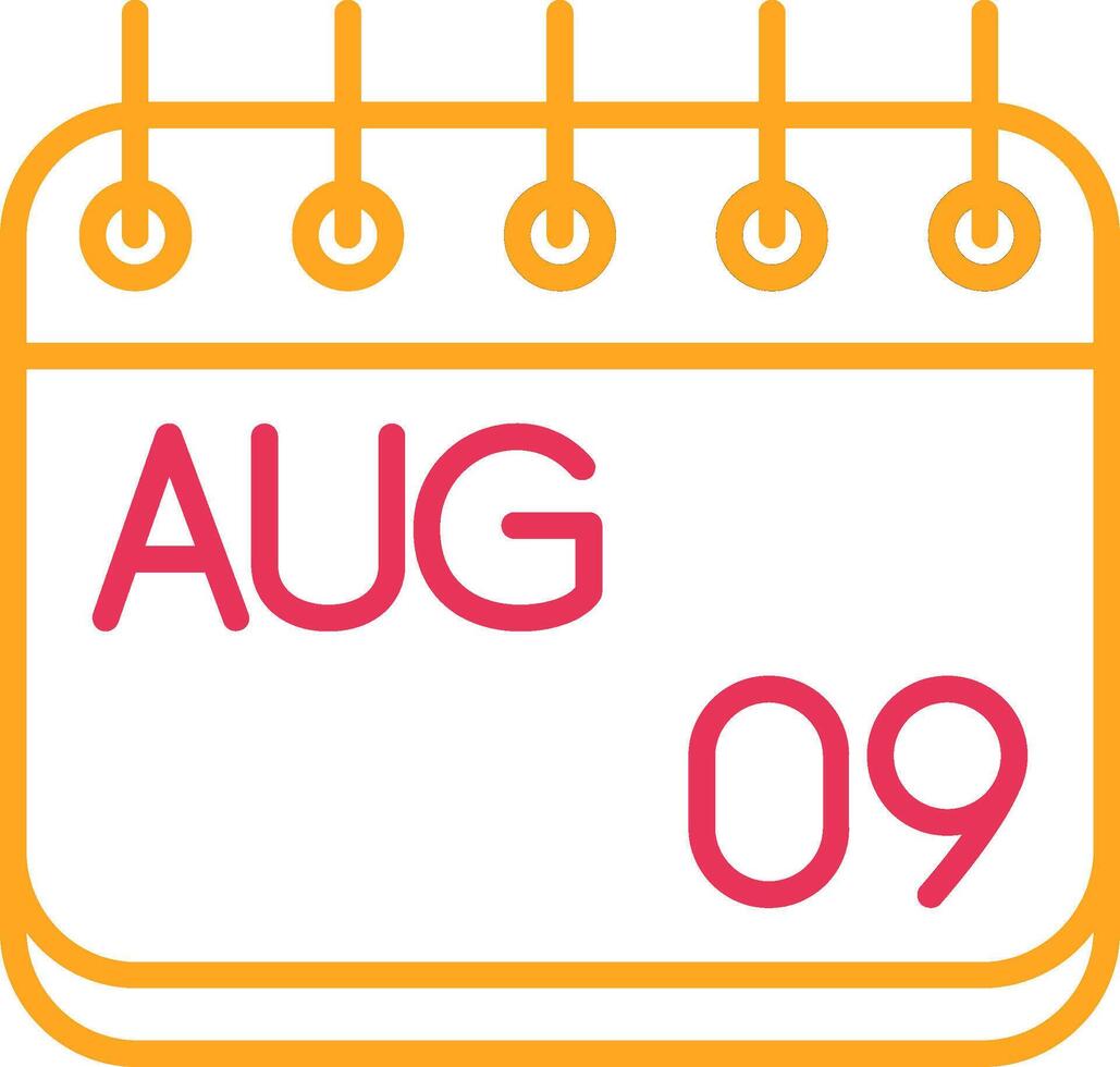 August Line Two Color Icon vector