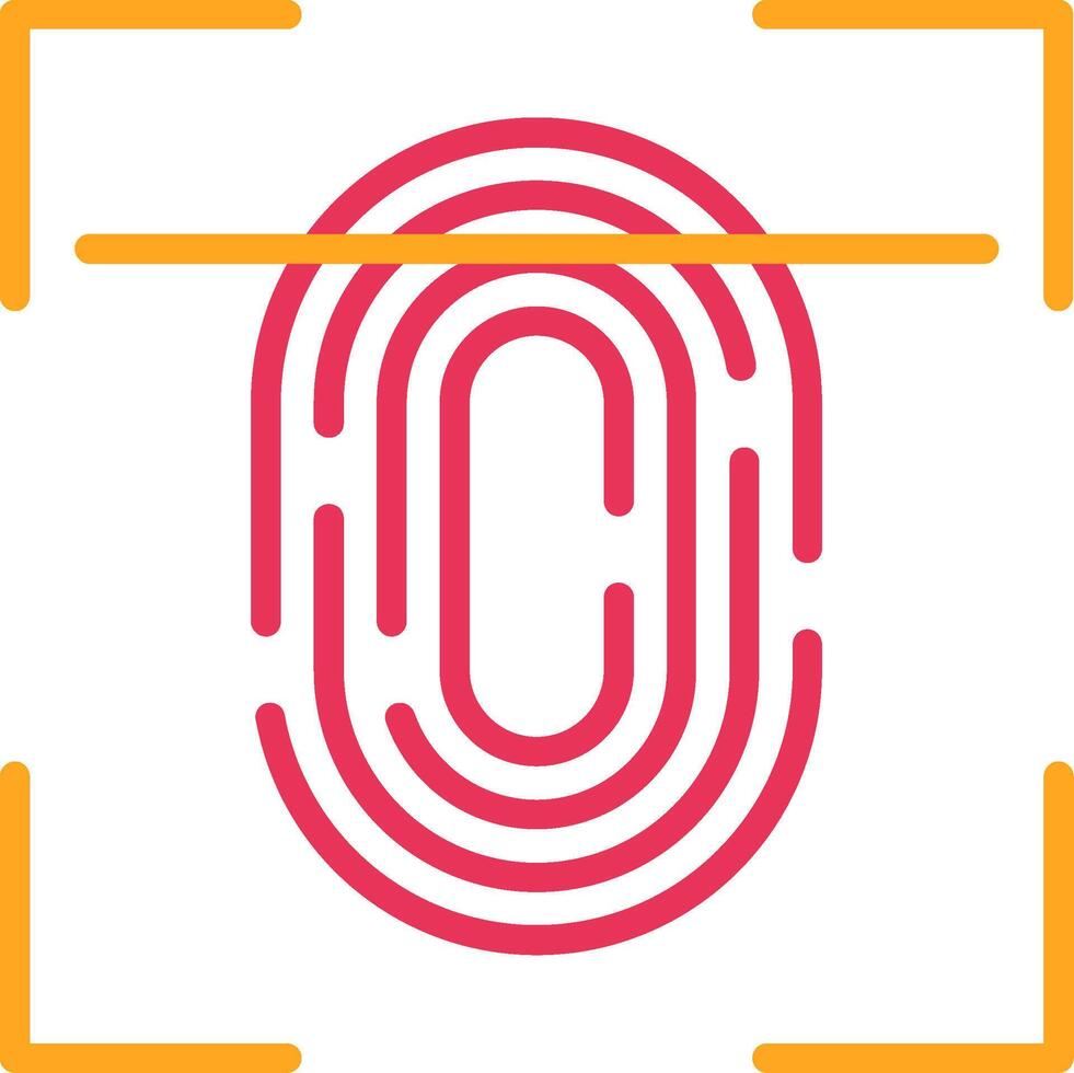 Fingerprint Scan Line Two Color Icon vector