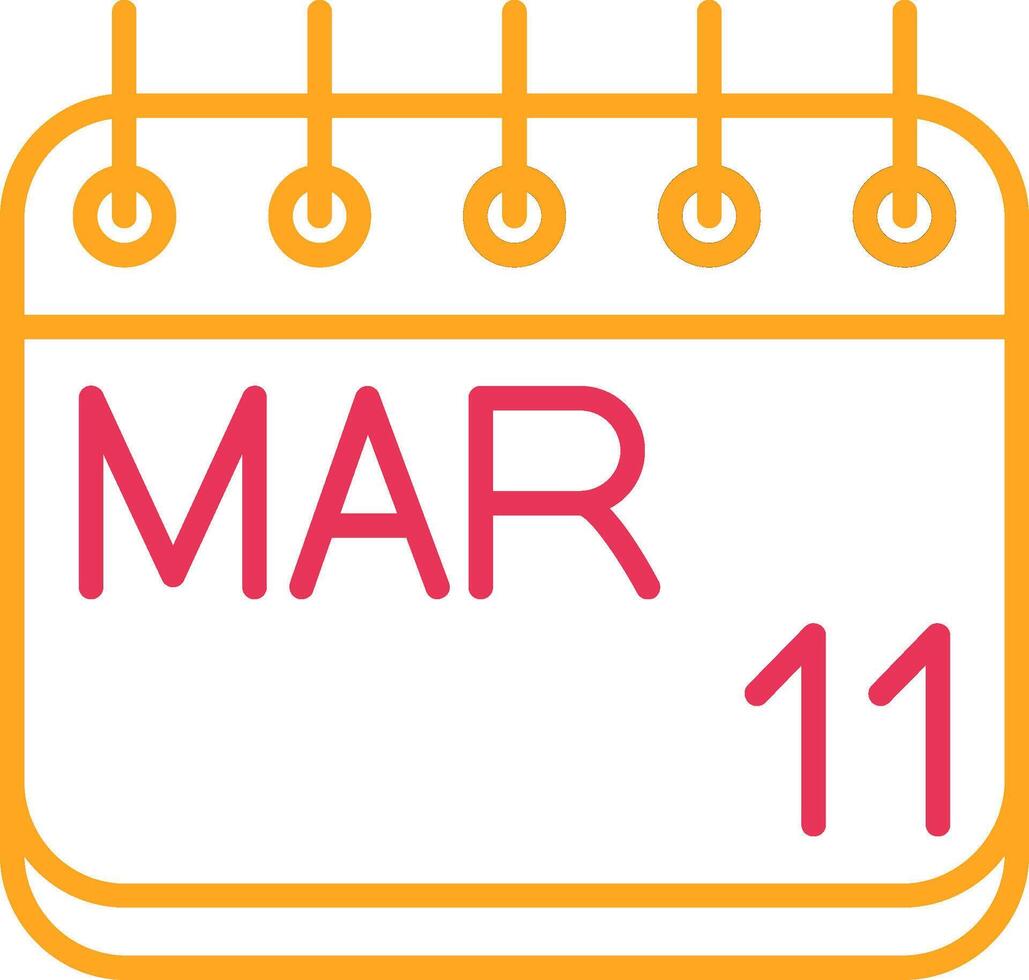 March Line Two Color Icon vector