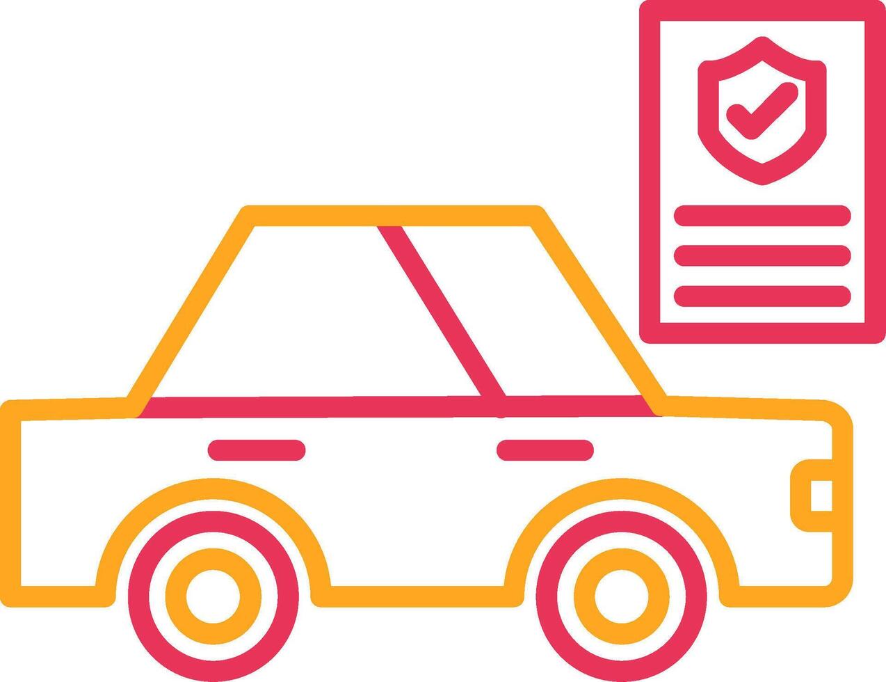 Car Insurance Line Two Color Icon vector