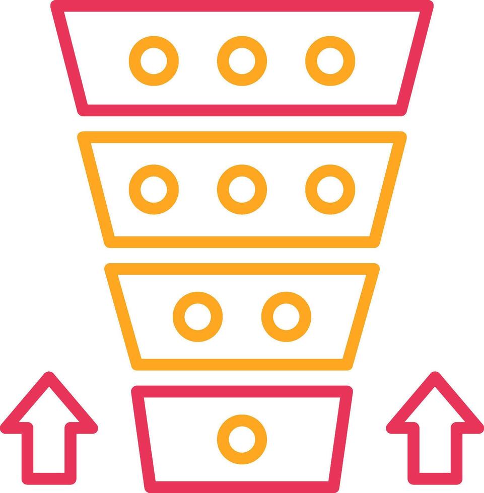 Funnel Chart Line Two Color Icon vector