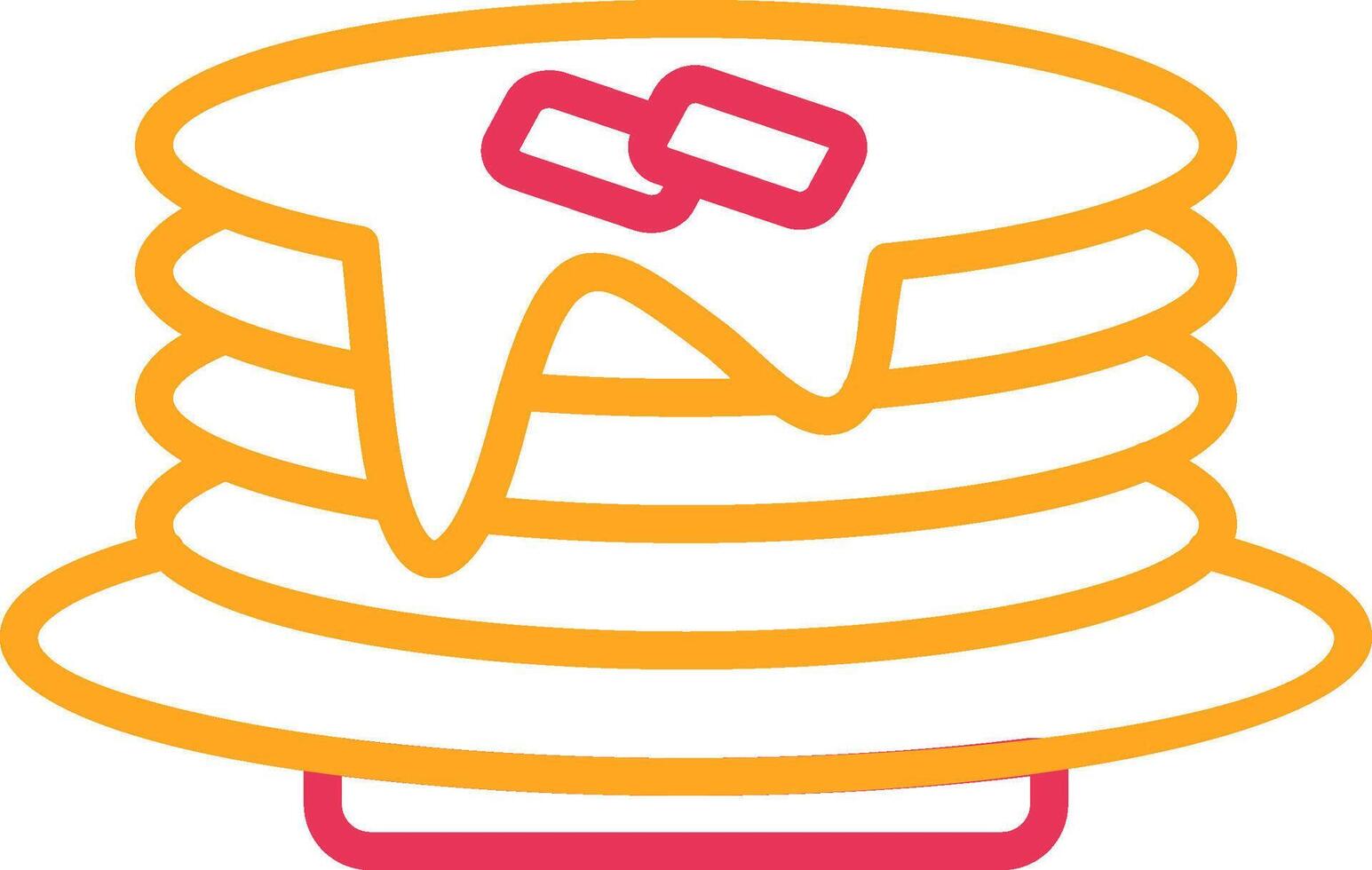 Pan Cake Line Two Color Icon vector