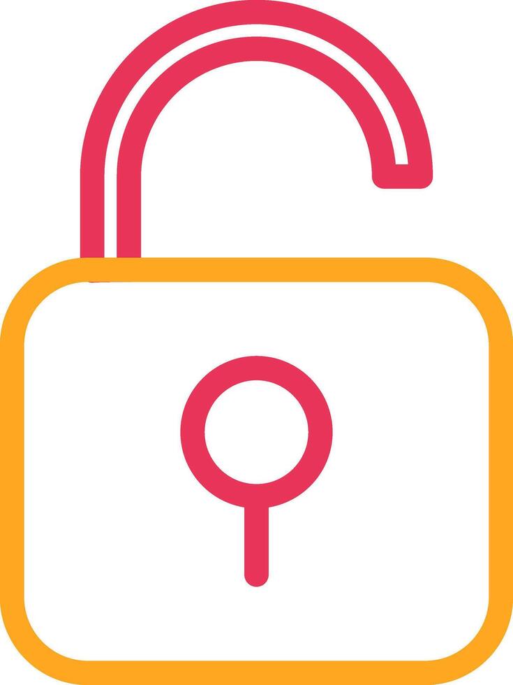 Unlock Line Two Color Icon vector