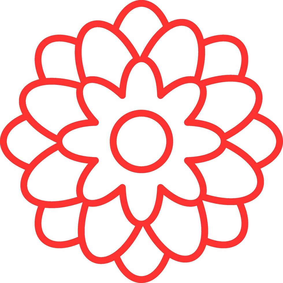 Dahlia Line Two Color Icon vector