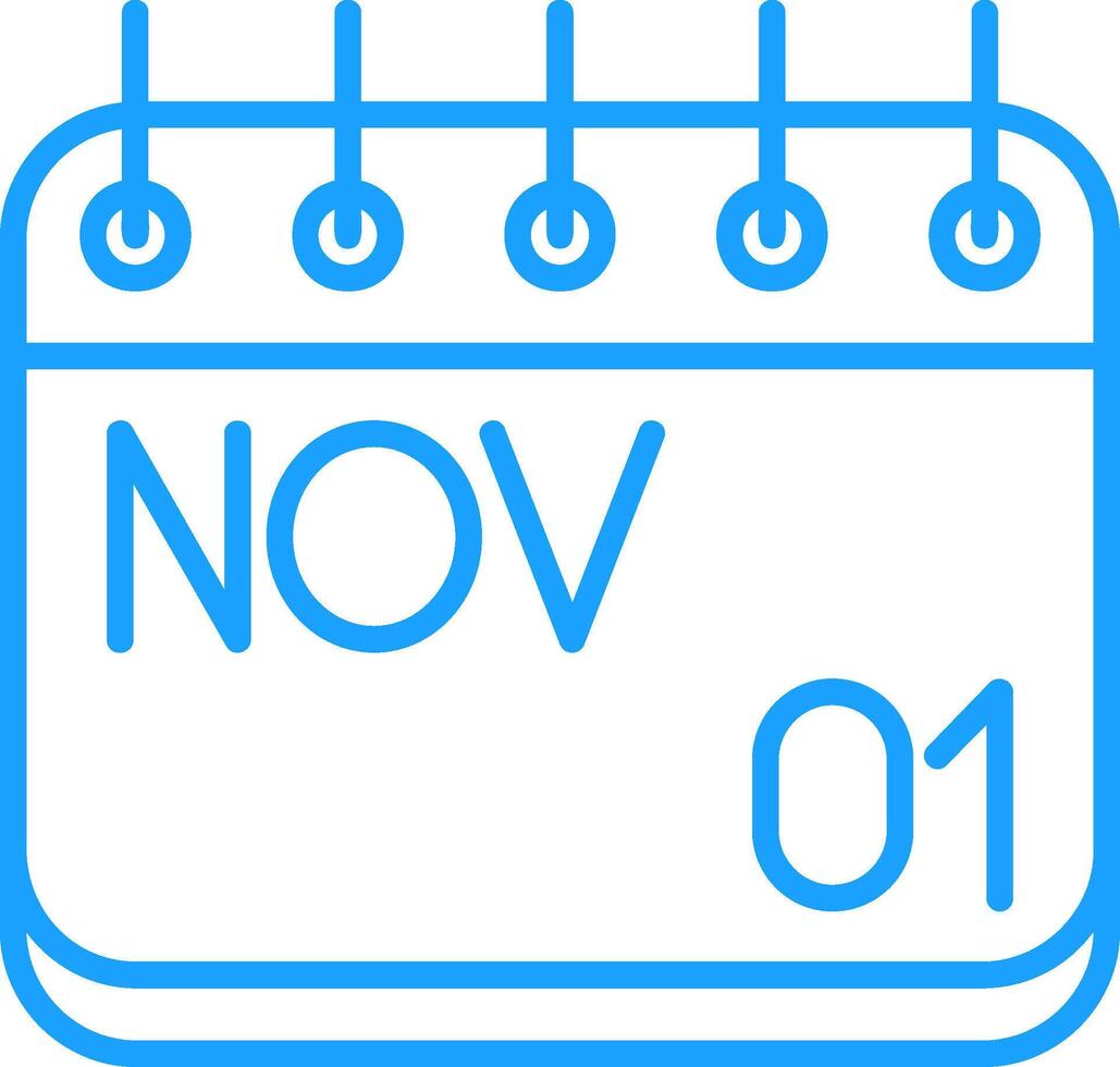 November Line Two Color Icon vector