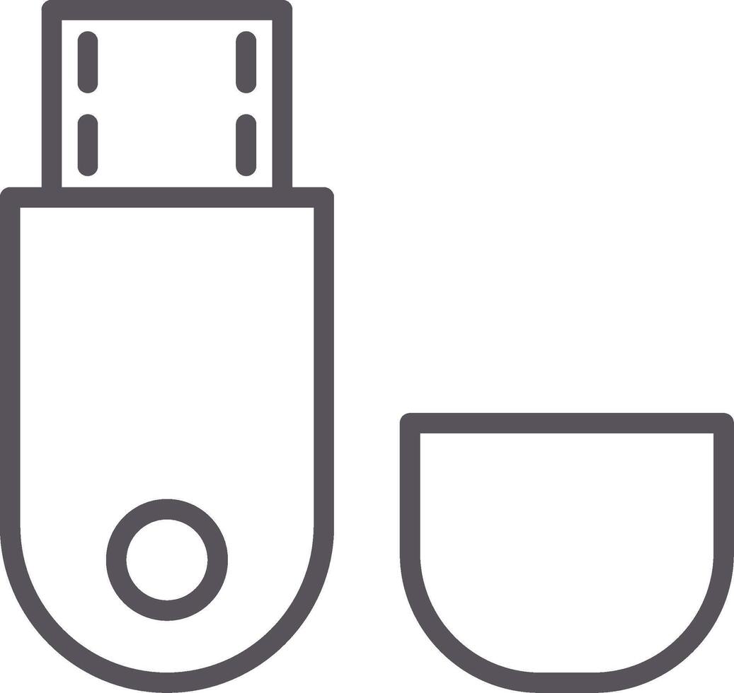 Usb Flash Drive Line Two Color Icon vector