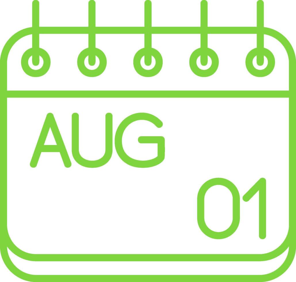 August Line Two Color Icon vector
