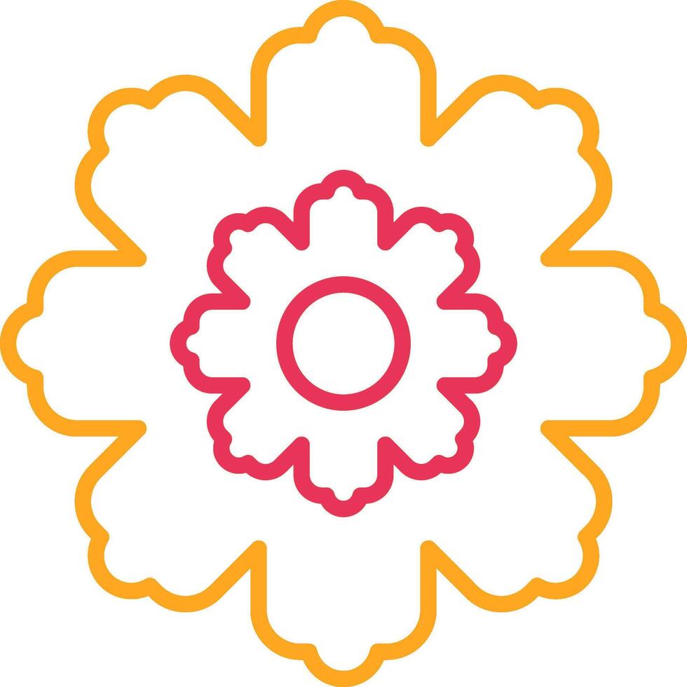 Fringed Dianthus Line Two Color Icon vector