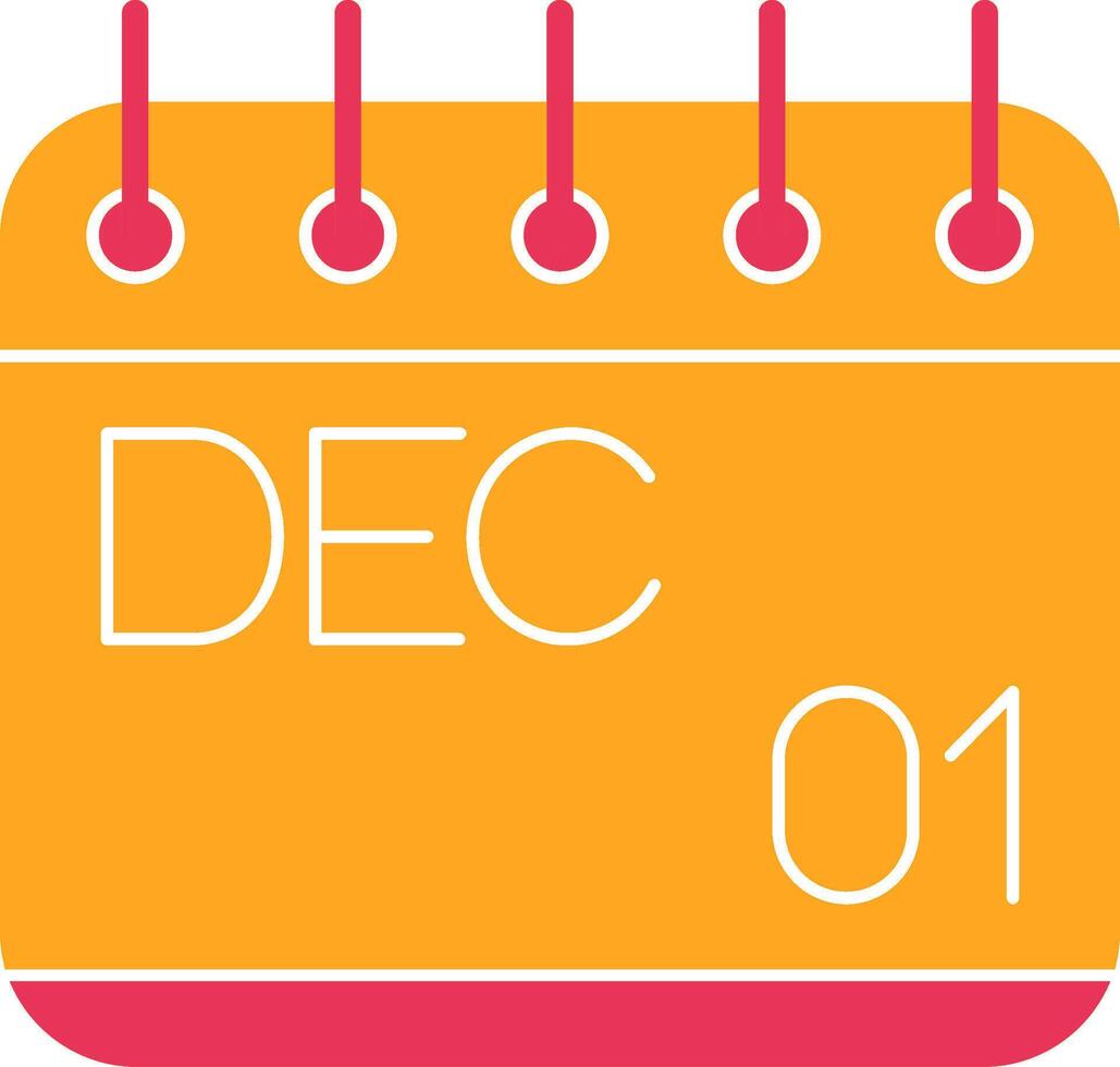 December Glyph Two Color Icon vector