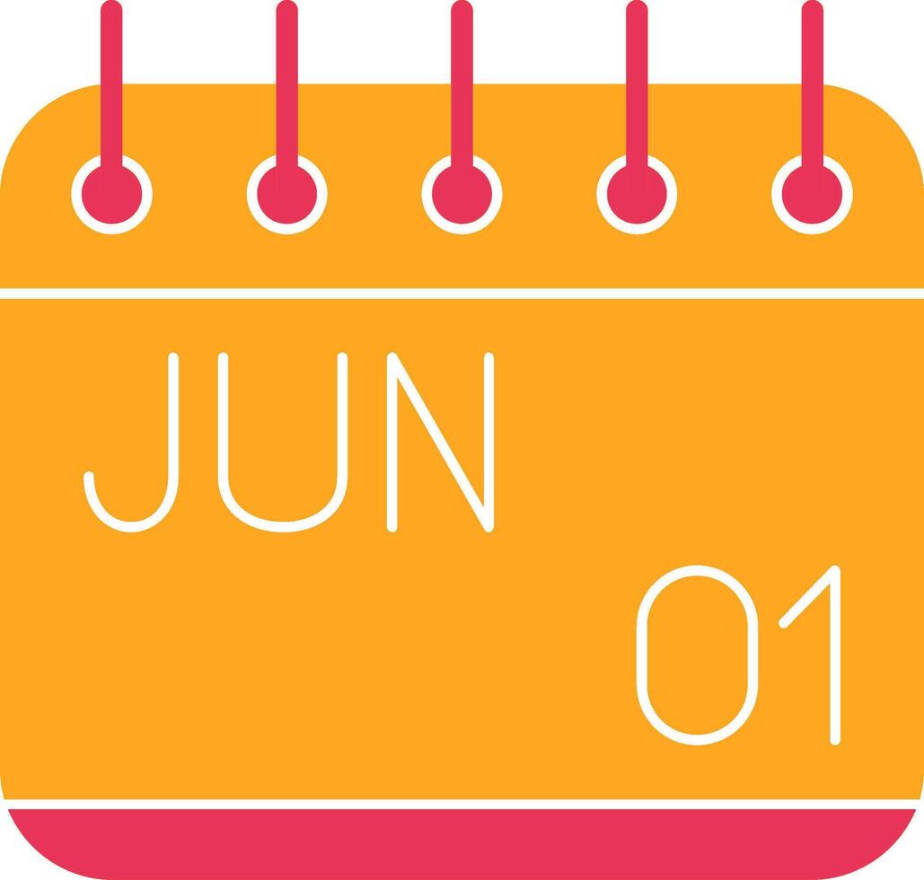 June Glyph Two Color Icon vector