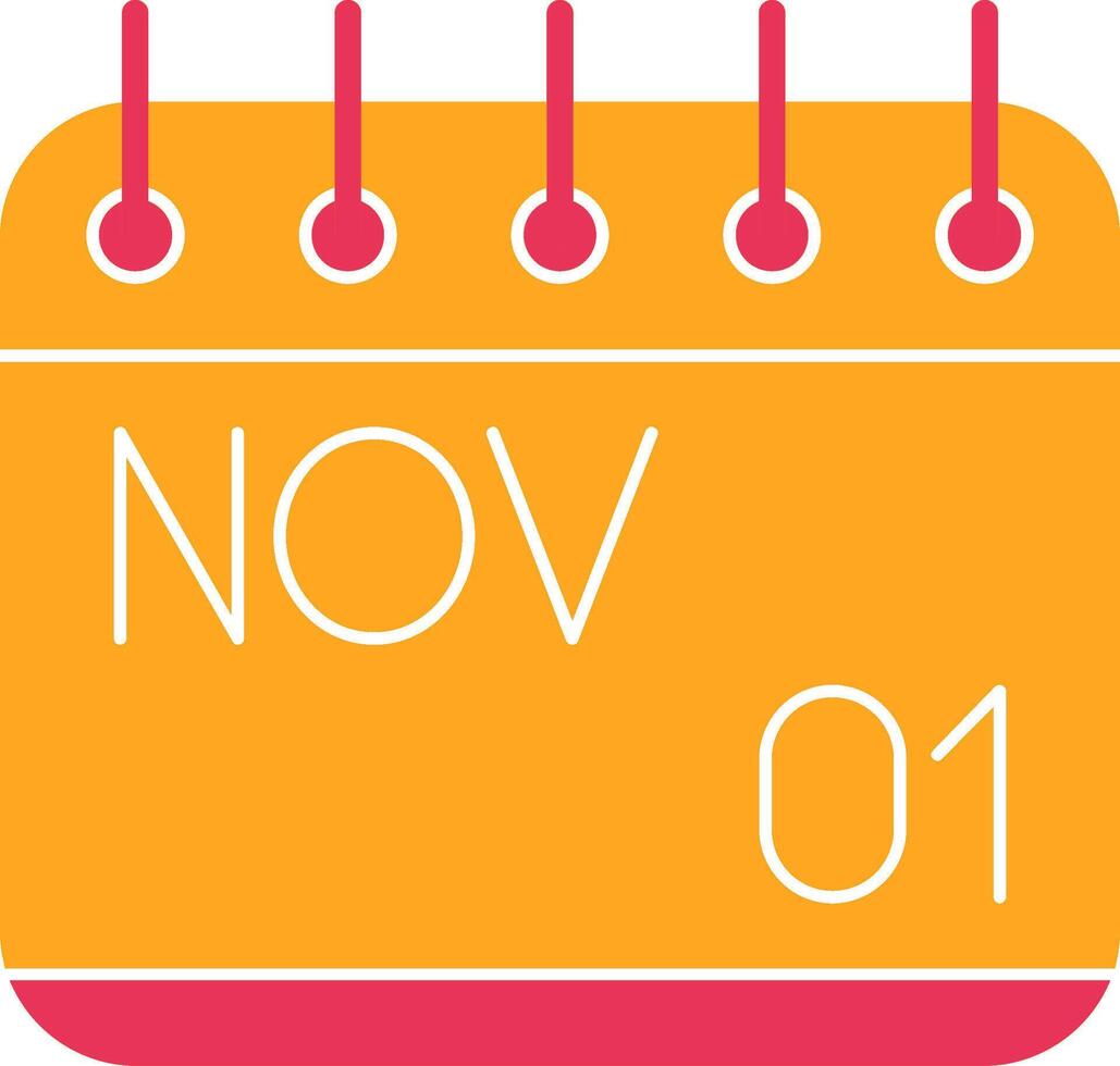 November Glyph Two Color Icon vector