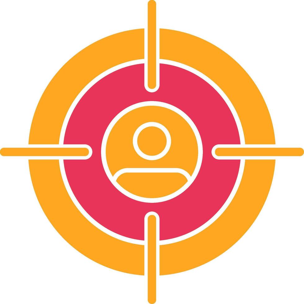 Target Glyph Two Color Icon vector