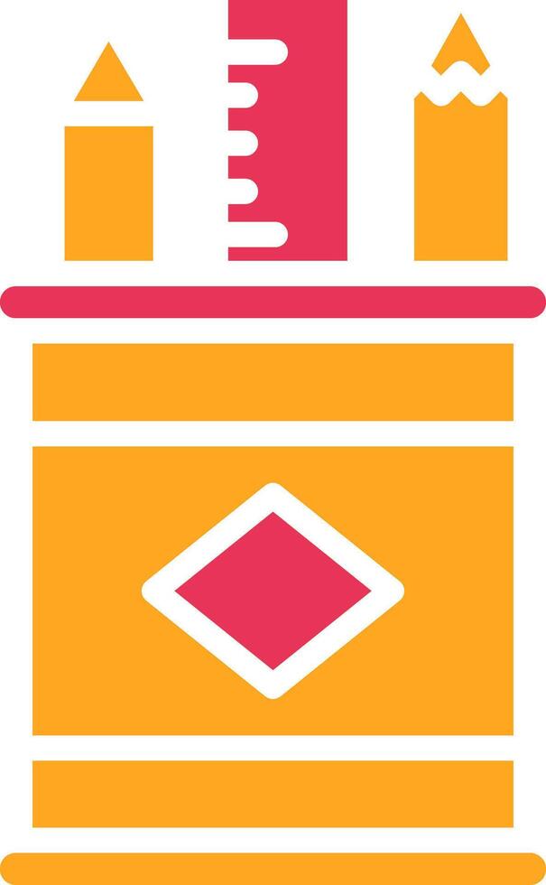 Pencillcase Glyph Two Color Icon vector