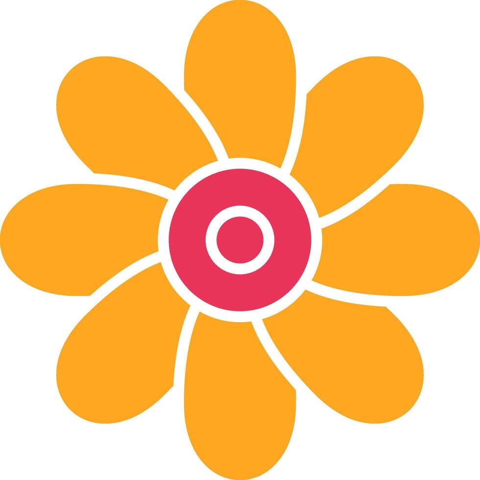 Chamomile Glyph Two Color Icon vector