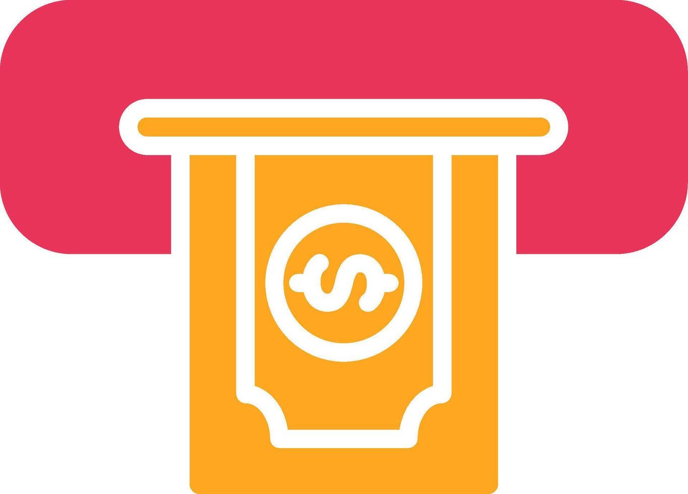 Cash Withdraw Glyph Two Color Icon vector