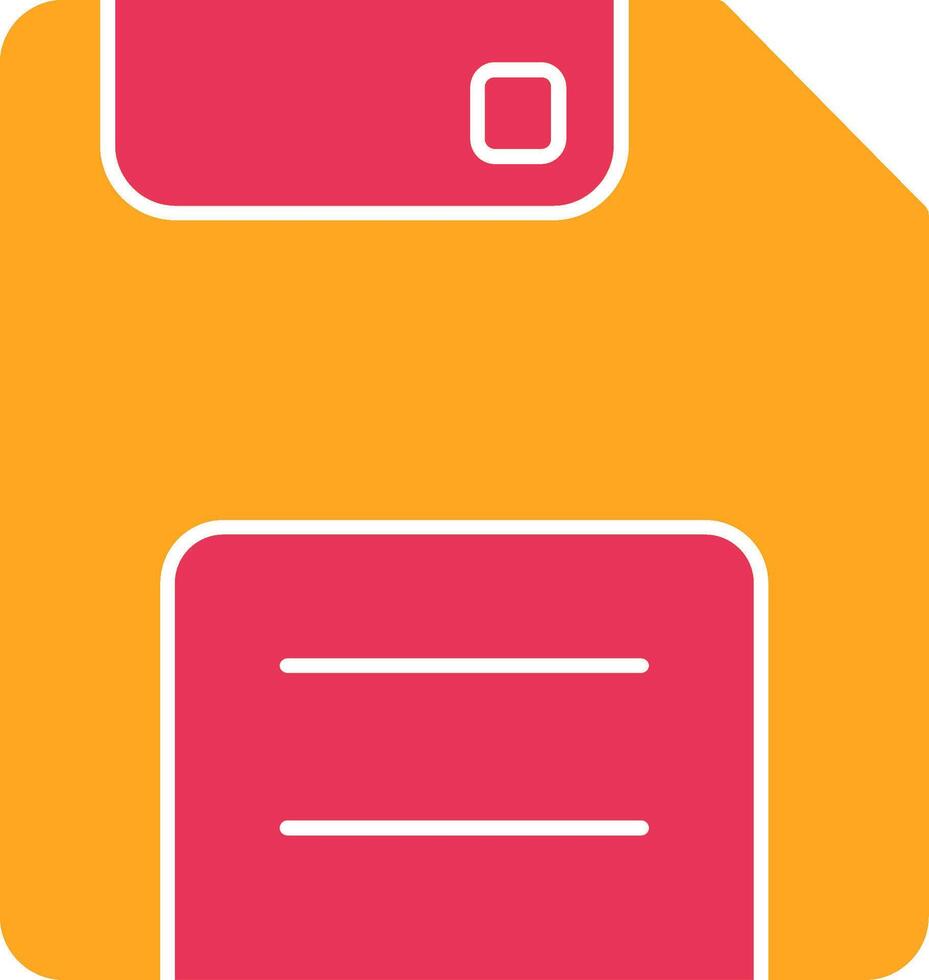 Save Glyph Two Color Icon vector