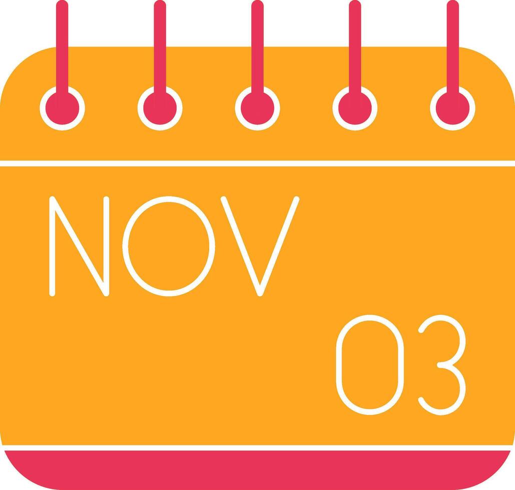 November Glyph Two Color Icon vector