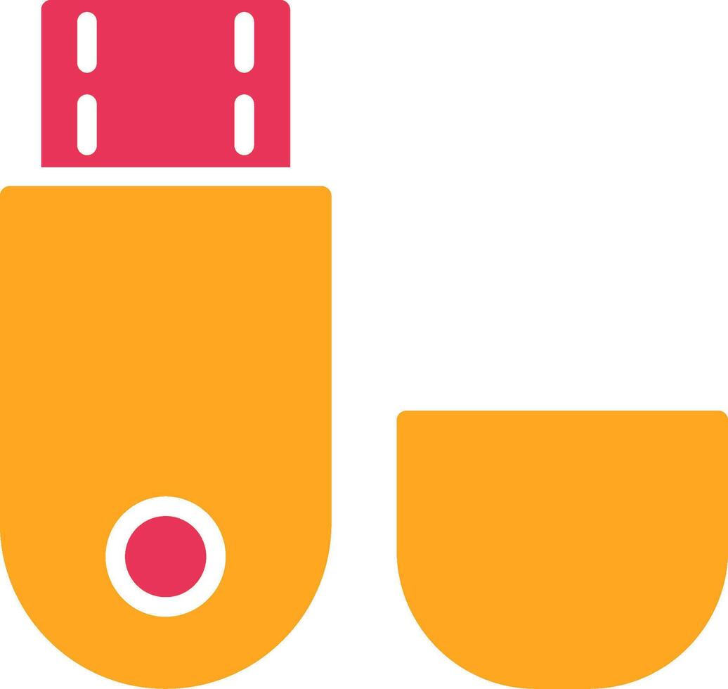 Usb Flash Drive Glyph Two Color Icon vector