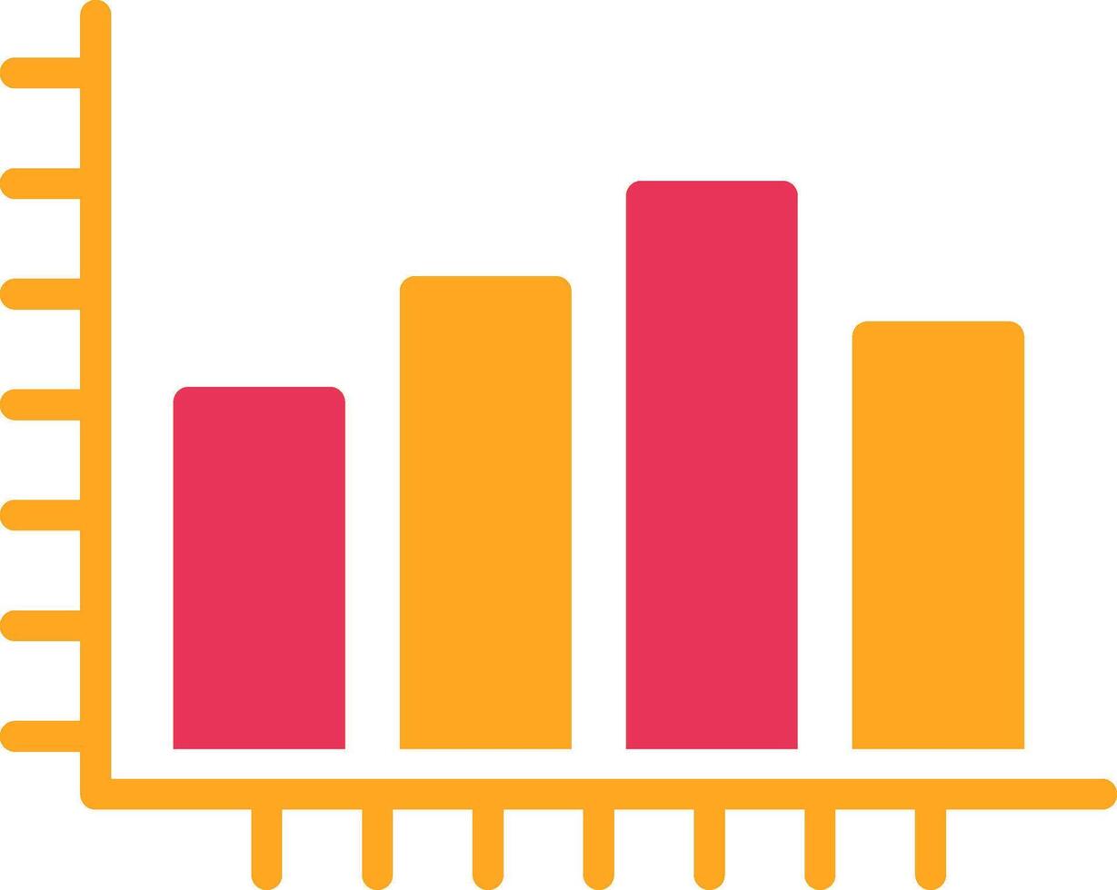 Bar Chart Glyph Two Color Icon vector