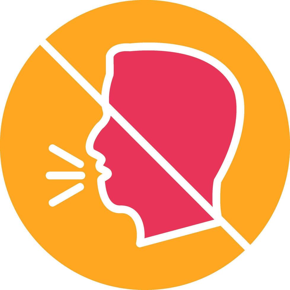 Inability To Speak Glyph Two Color Icon vector