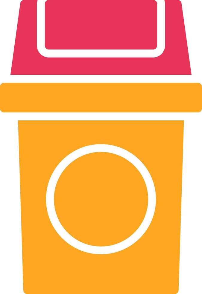 Recycle Bin Glyph Two Color Icon vector