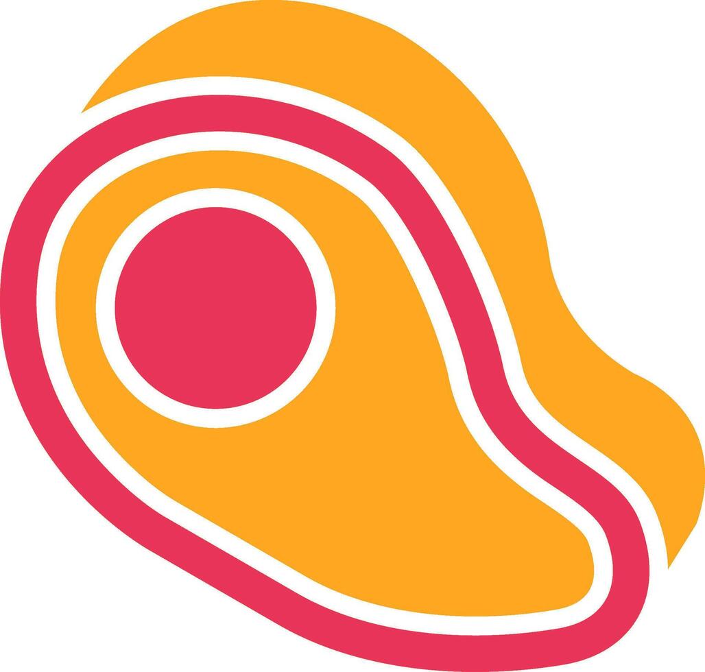 Steak Glyph Two Color Icon vector