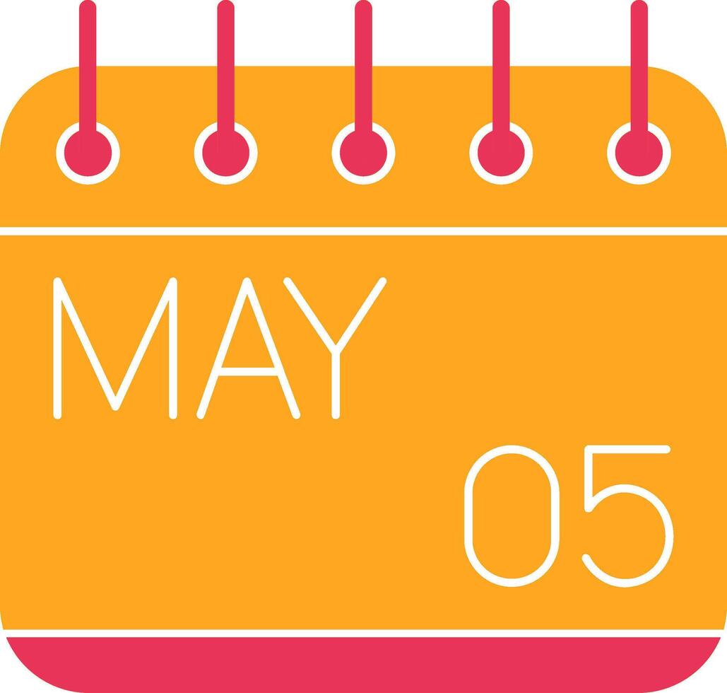 May Glyph Two Color Icon vector