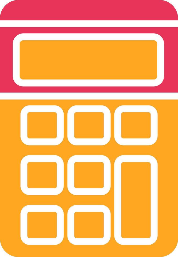 Calculator Glyph Two Color Icon vector