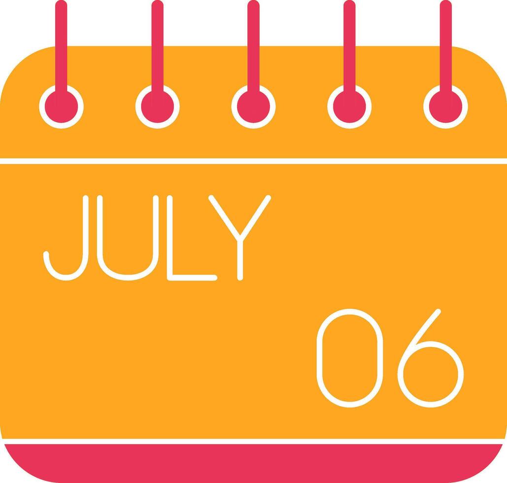 July Glyph Two Color Icon vector