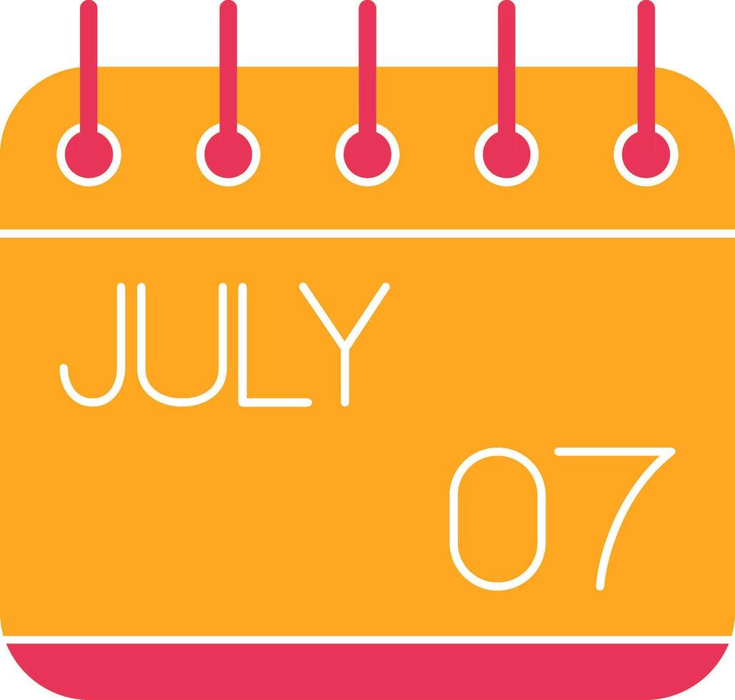 July Glyph Two Color Icon vector