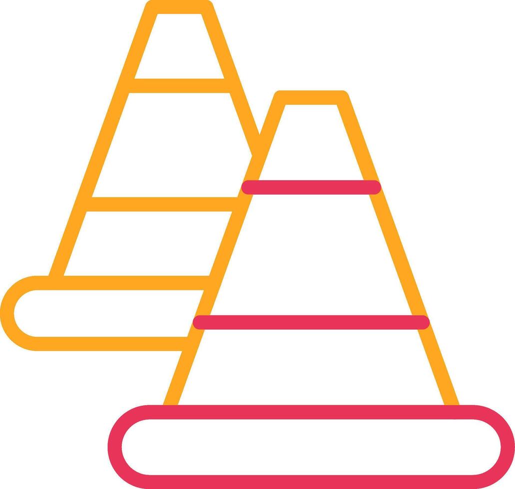 Traffic Cone Glyph Two Color Icon vector
