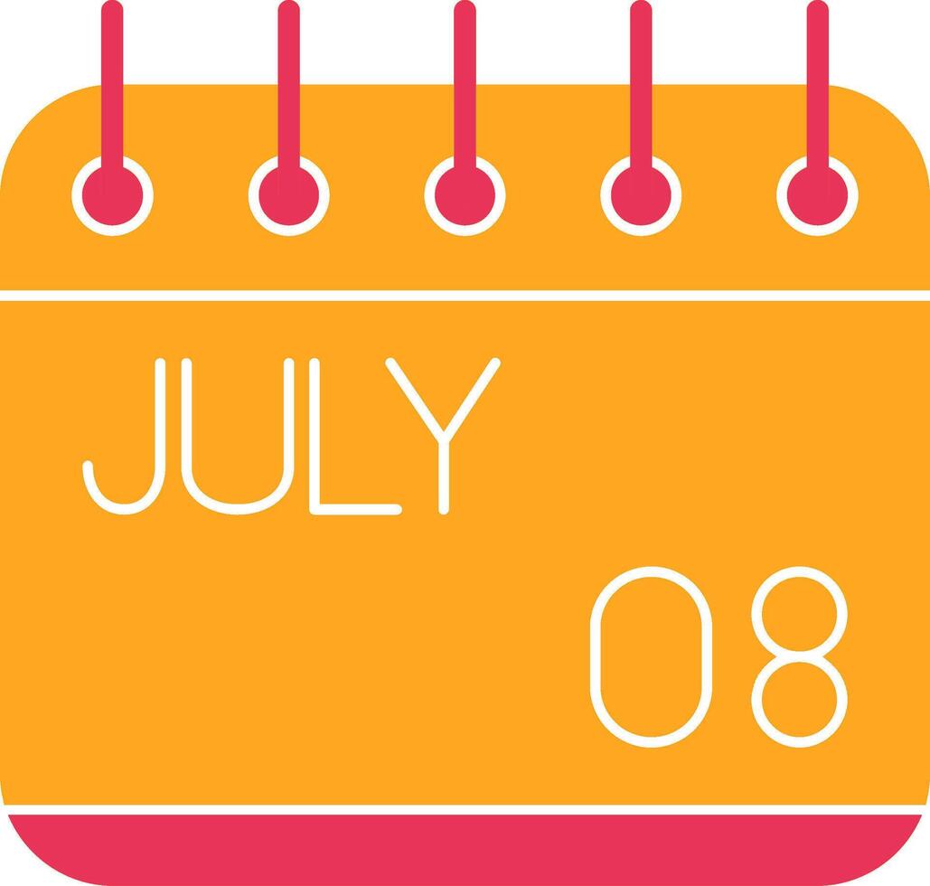 July Glyph Two Color Icon vector