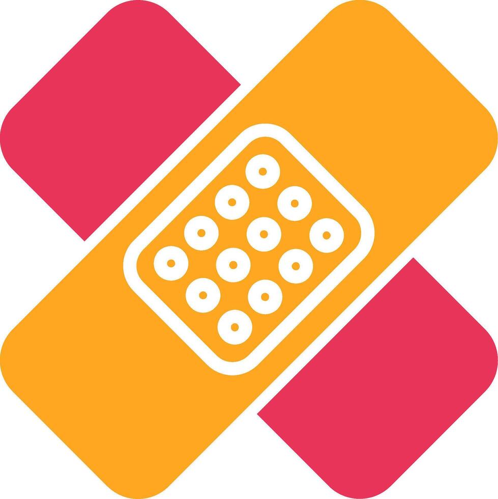 Band Aid Glyph Two Color Icon vector