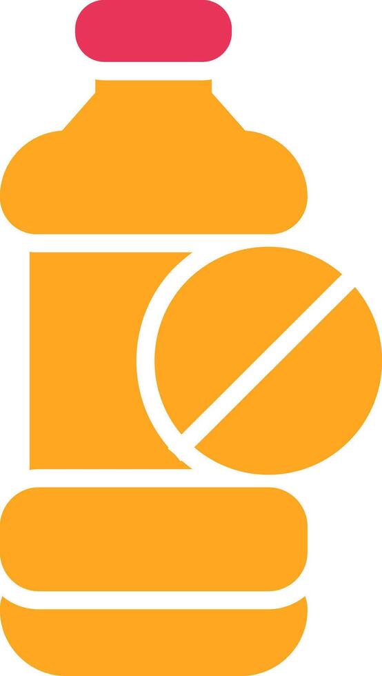 No Plastic Bottle Glyph Two Color Icon vector