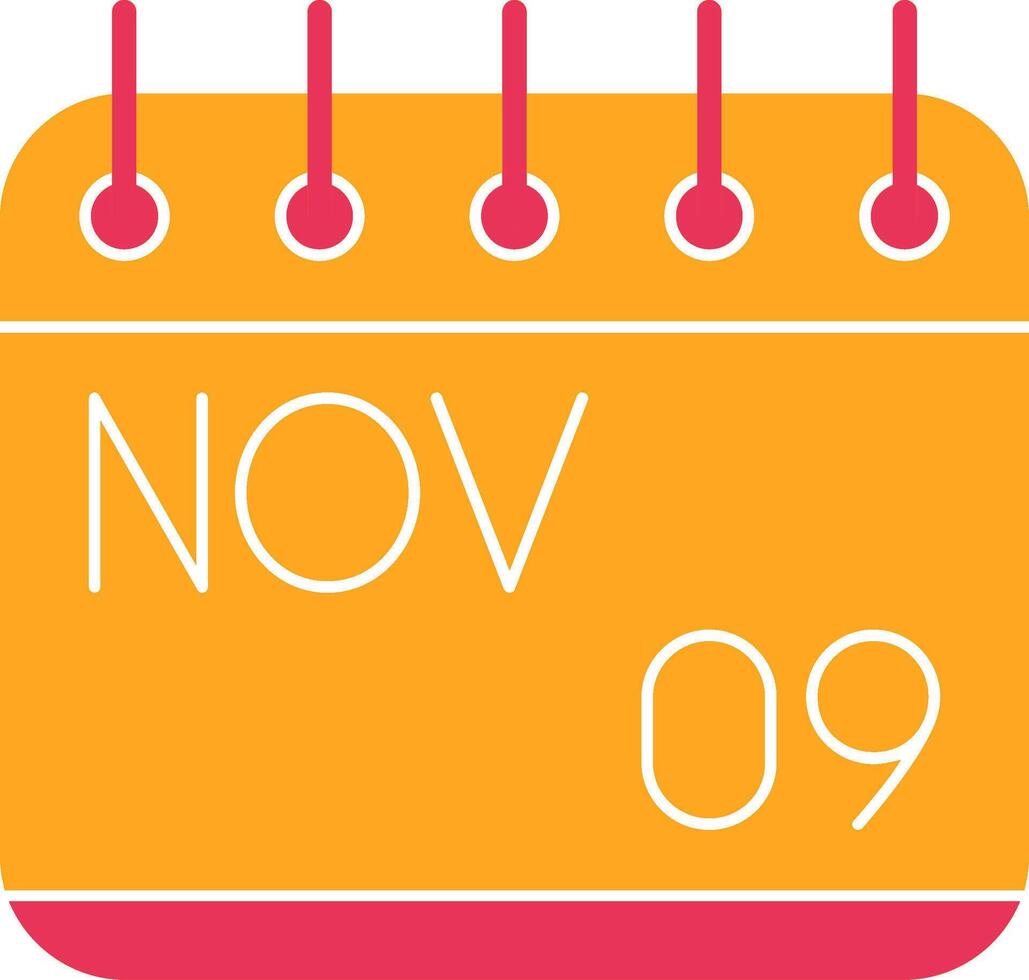 November Glyph Two Color Icon vector