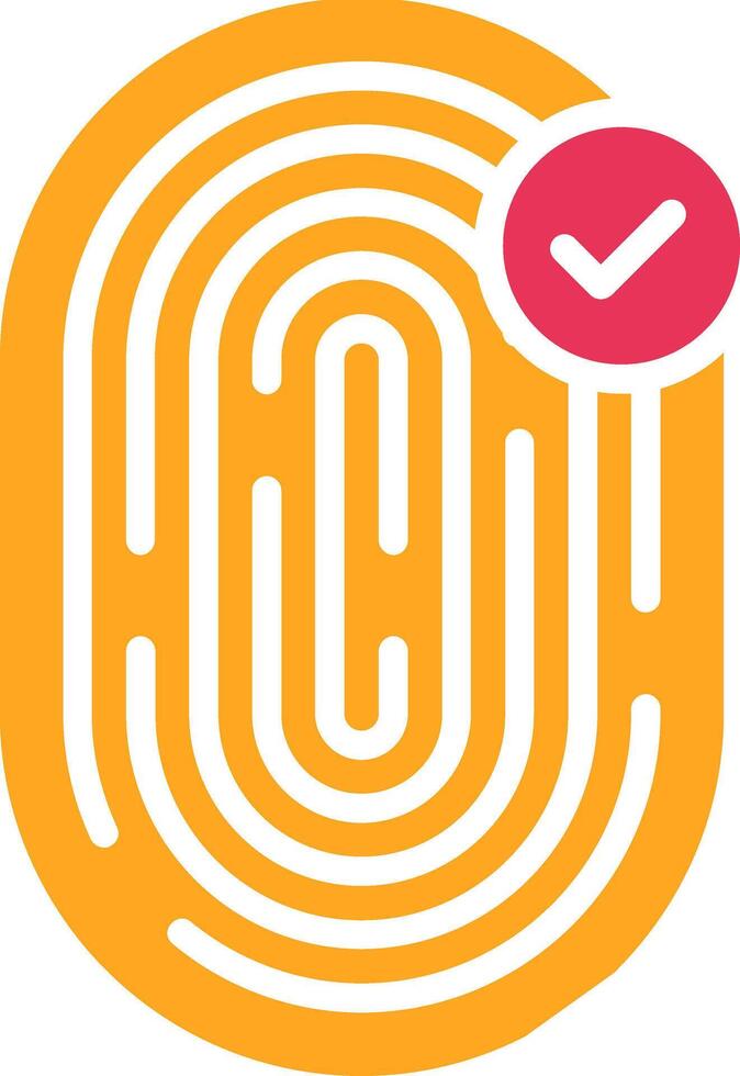 Biometric Identification Glyph Two Color Icon vector
