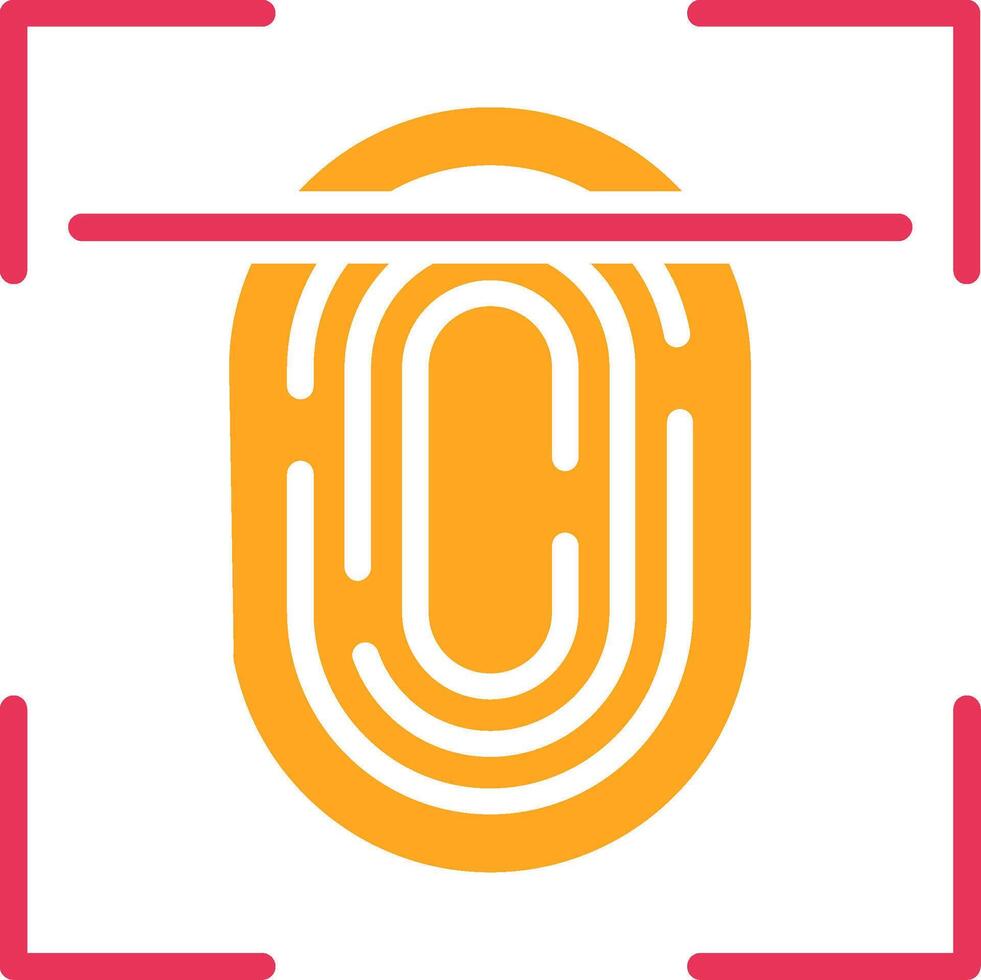 Fingerprint Scan Glyph Two Color Icon vector