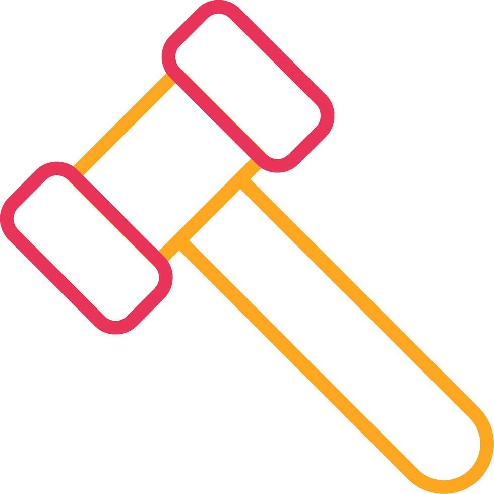 Hammer Glyph Two Color Icon vector