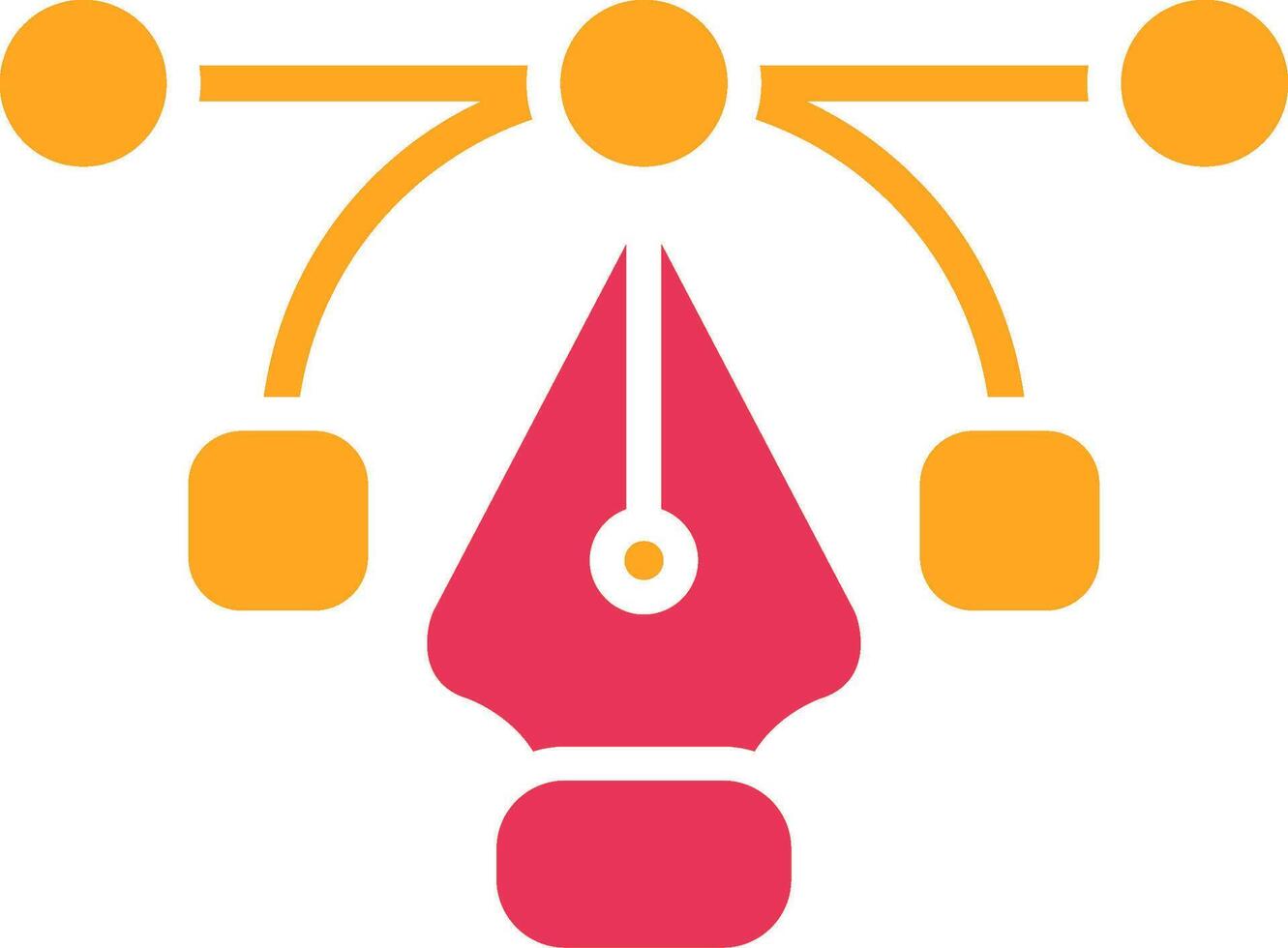 Pen Tool Glyph Two Color Icon vector