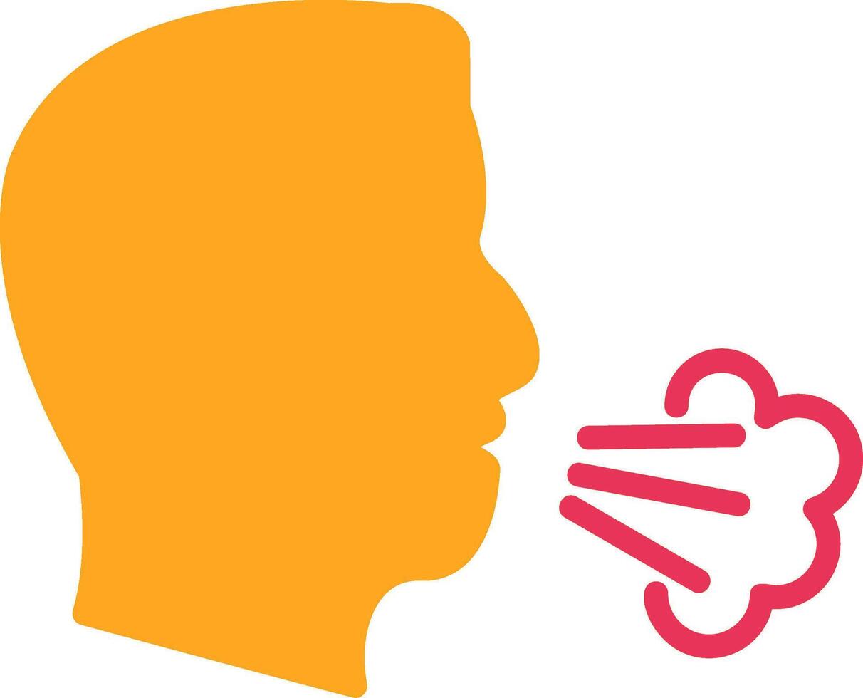 Dry Cough Glyph Two Color Icon vector