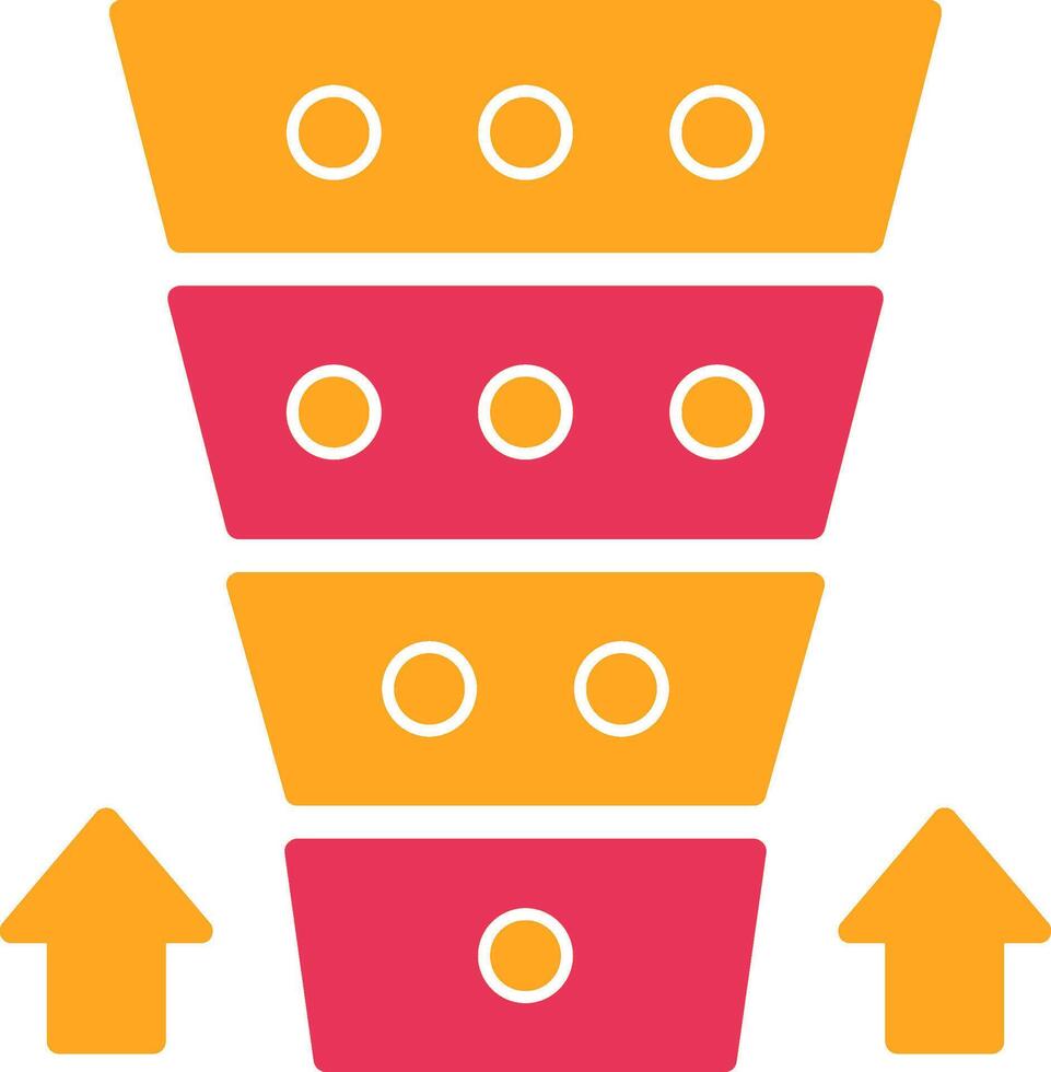 Funnel Chart Glyph Two Color Icon vector