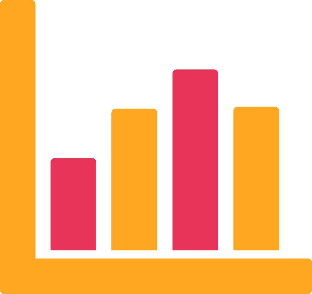 Bar Chart Glyph Two Color Icon vector