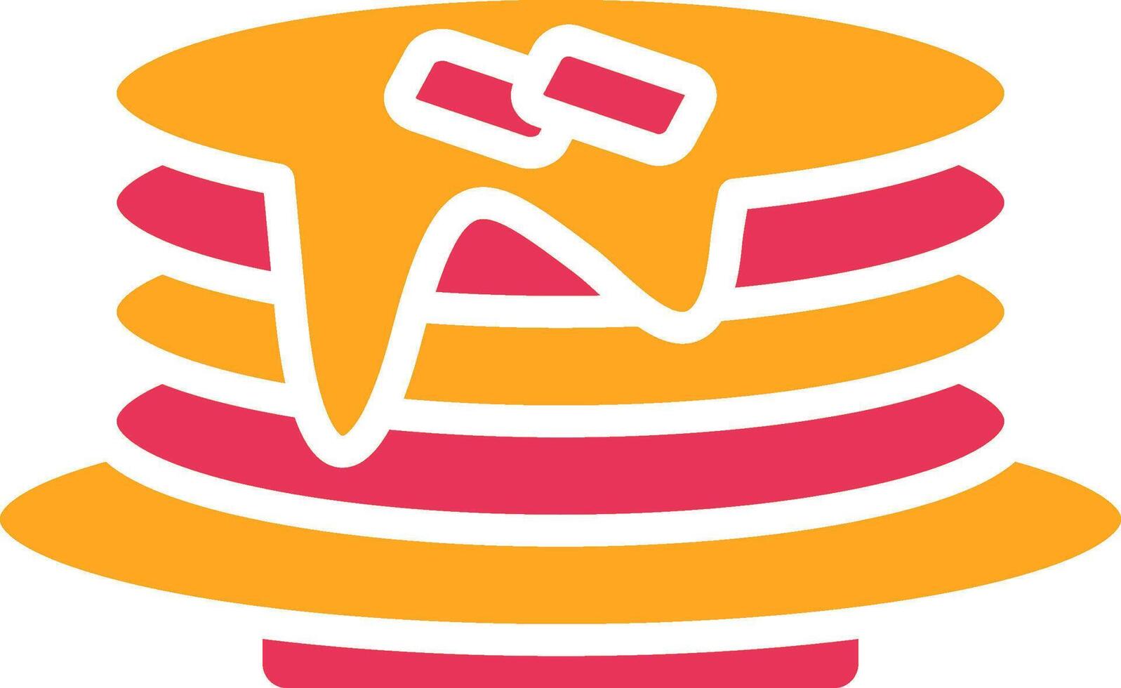 Pan Cake Glyph Two Color Icon vector