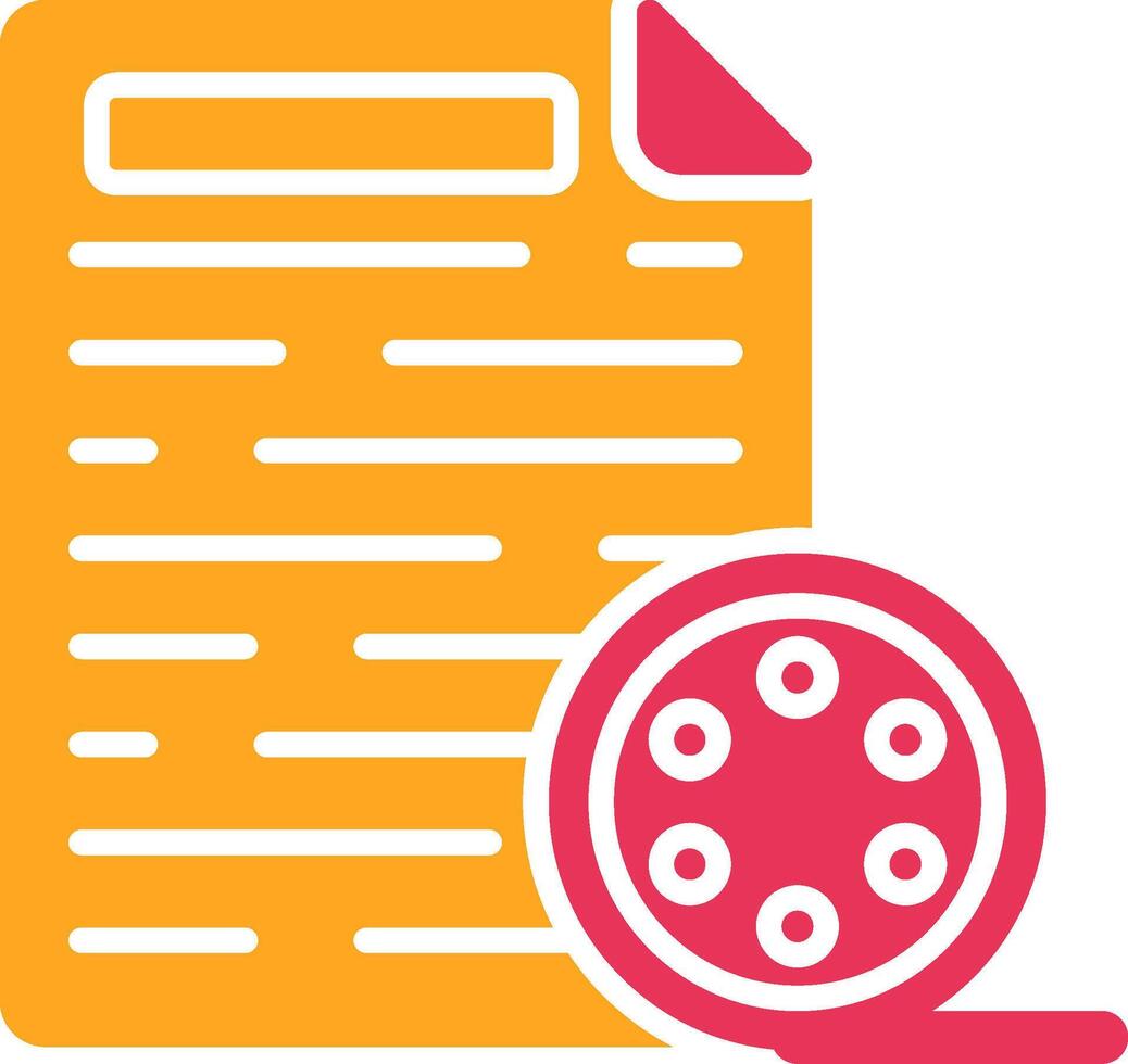 Transcript Glyph Two Color Icon vector