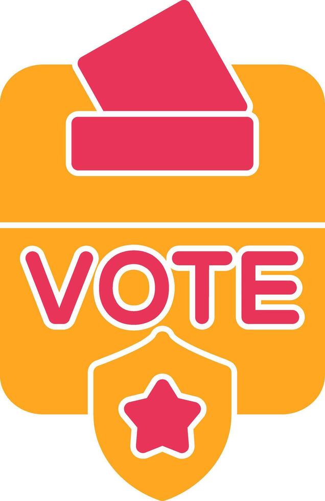 Voting Box Glyph Two Color Icon vector